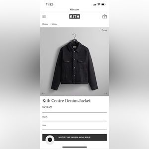 KITH Centre Denim Jacket black